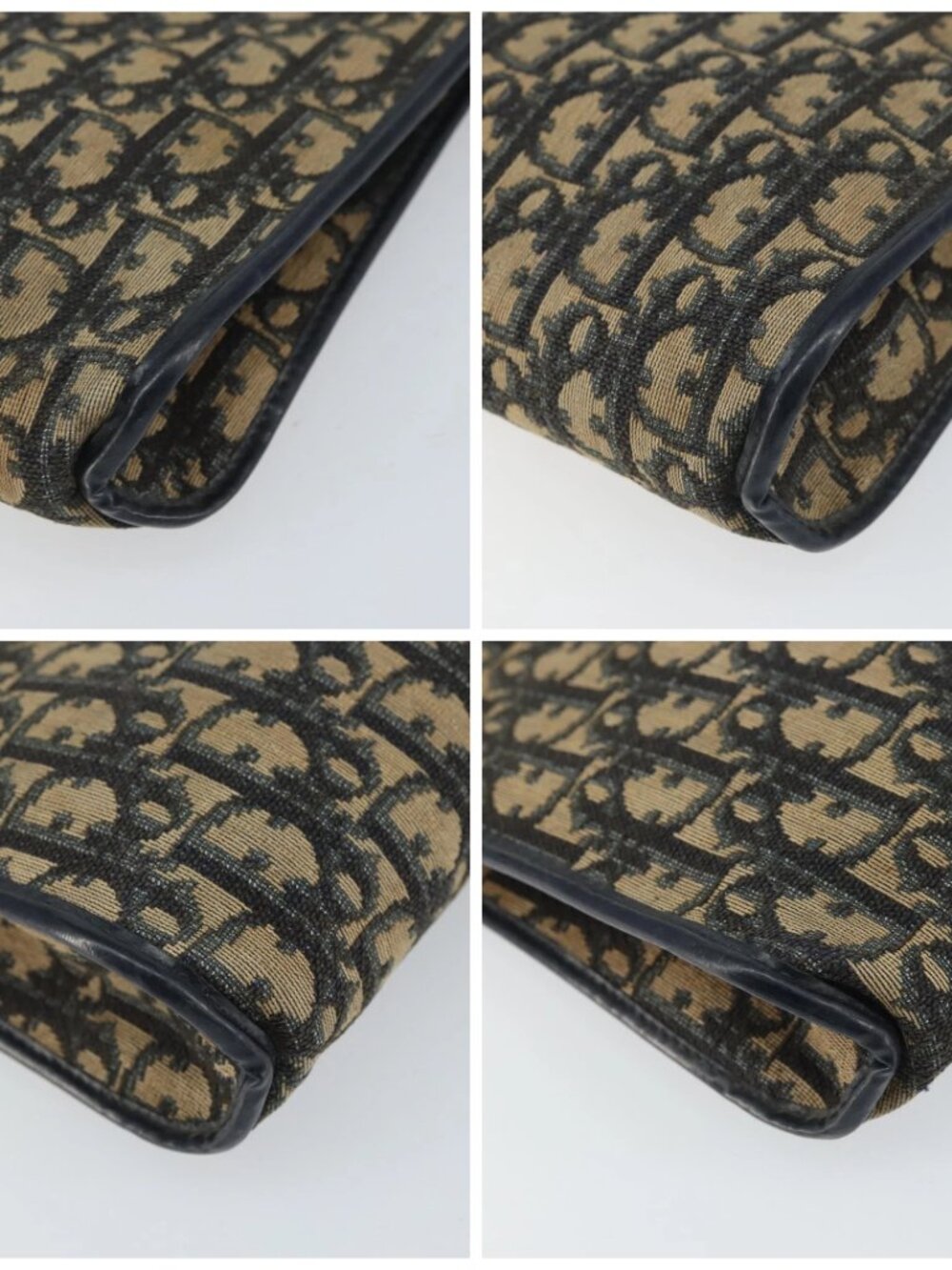 Christian Dior Trotter Canvas Shoulder Bag Navy Gold Auth bs32154 - Picture 14 of 16